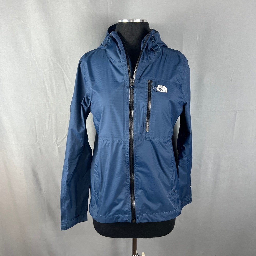 The North Face Dry Vent Rain Jacket Womens Small Navy Blue Waterproof Full Zip